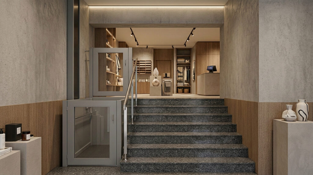 Elevador vertical local comercial