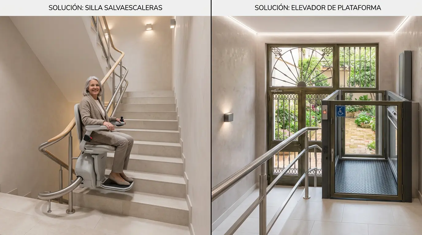 Silla salvaescaleras o elevador vertical